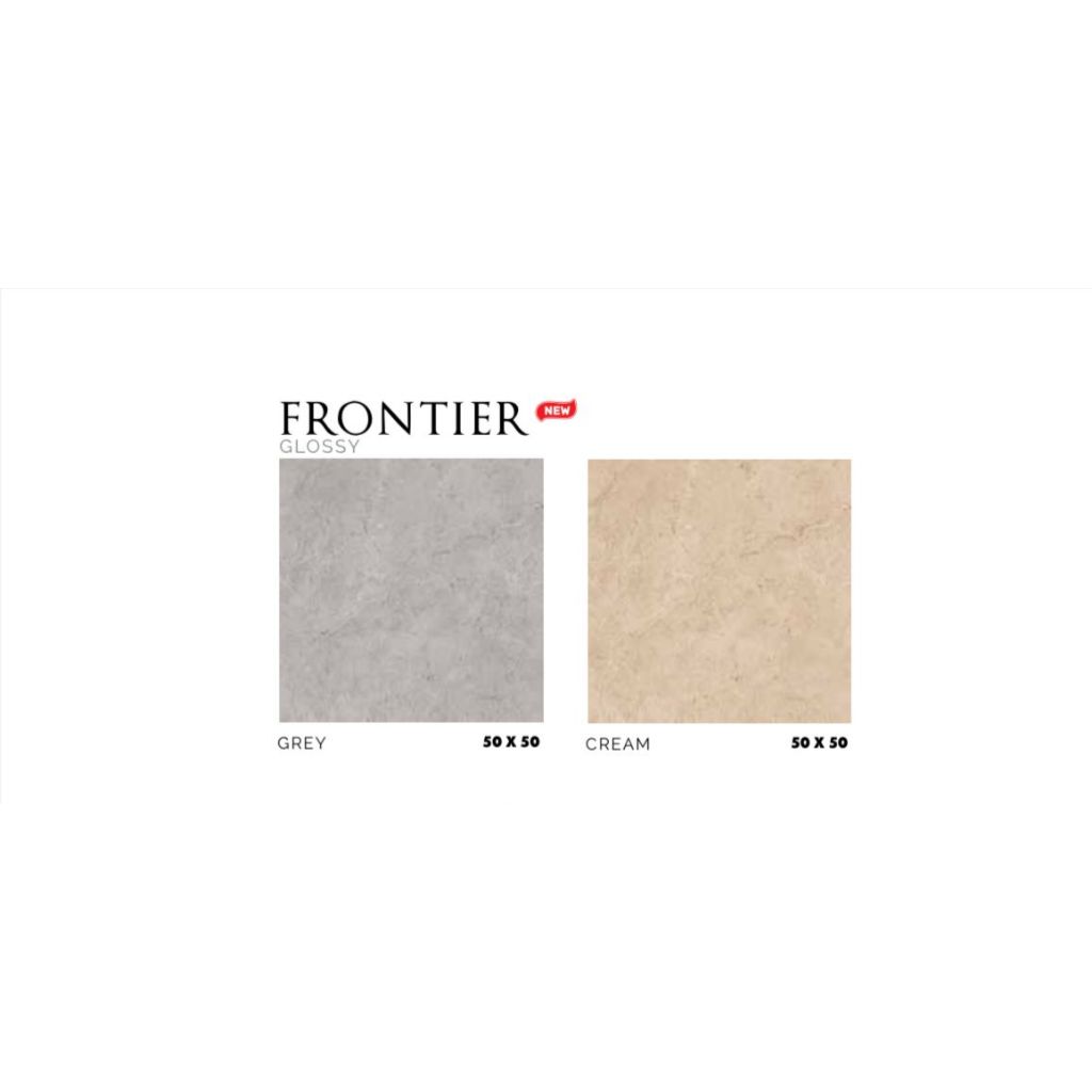 Jual ASIA TILE FLOOR TILE FRONTIER GLOSSY GREY & CREAM 50X50 | Shopee ...