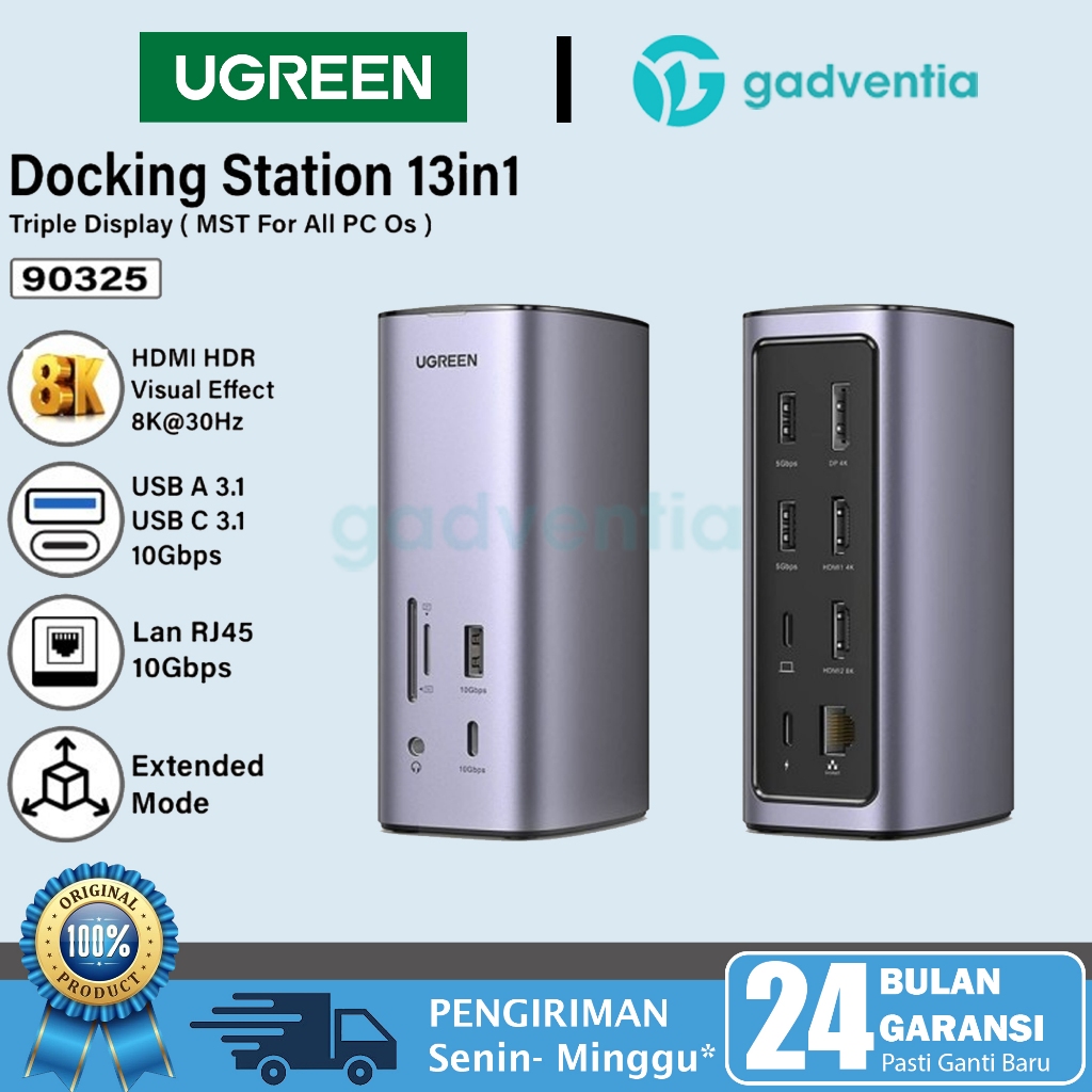 Docking Station 12 In 1 USB-C Con HDMI 4K, VGA, Ethernet, SD/TF - Grigio Alluminio