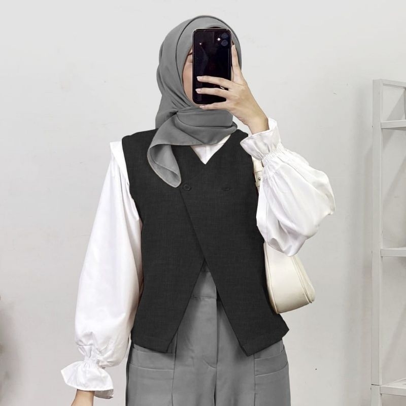 Jual Zenith Vest Premium Rompi Wanita Polos Casual Outer Korean Style ...