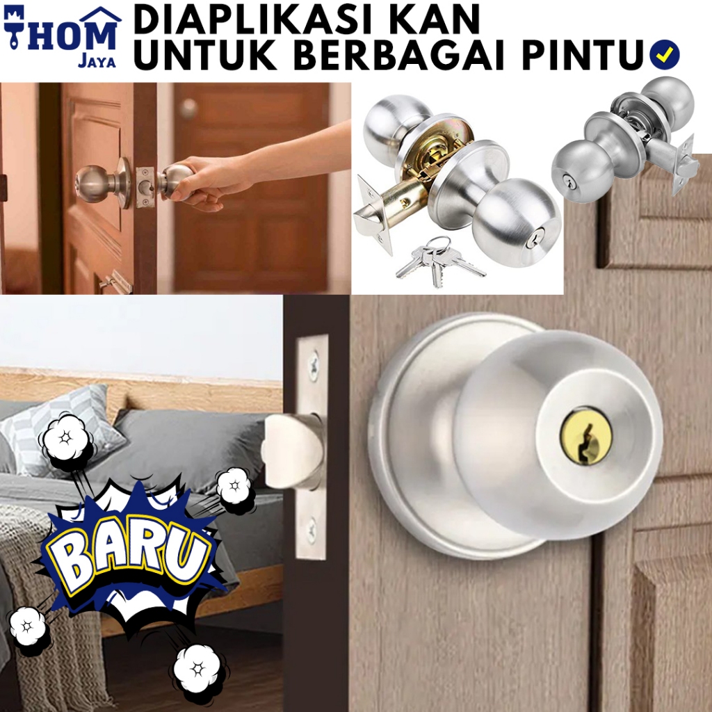 Jual HANDEL PINTU BULAT STAINLESS / GAGANG PINTU KAMAR MANDI / HANDEL ...