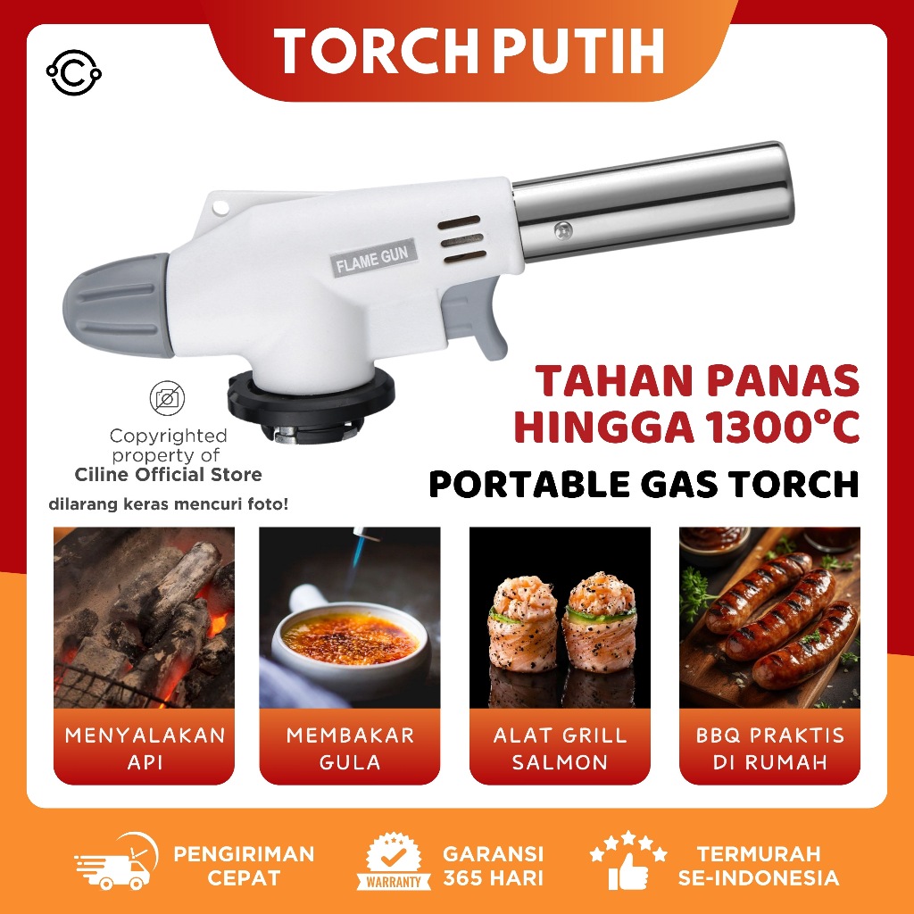 Jual BASSIC Flame Gun Gas Torch Blow Torch Kepala Las Pemantik Otomatis ...