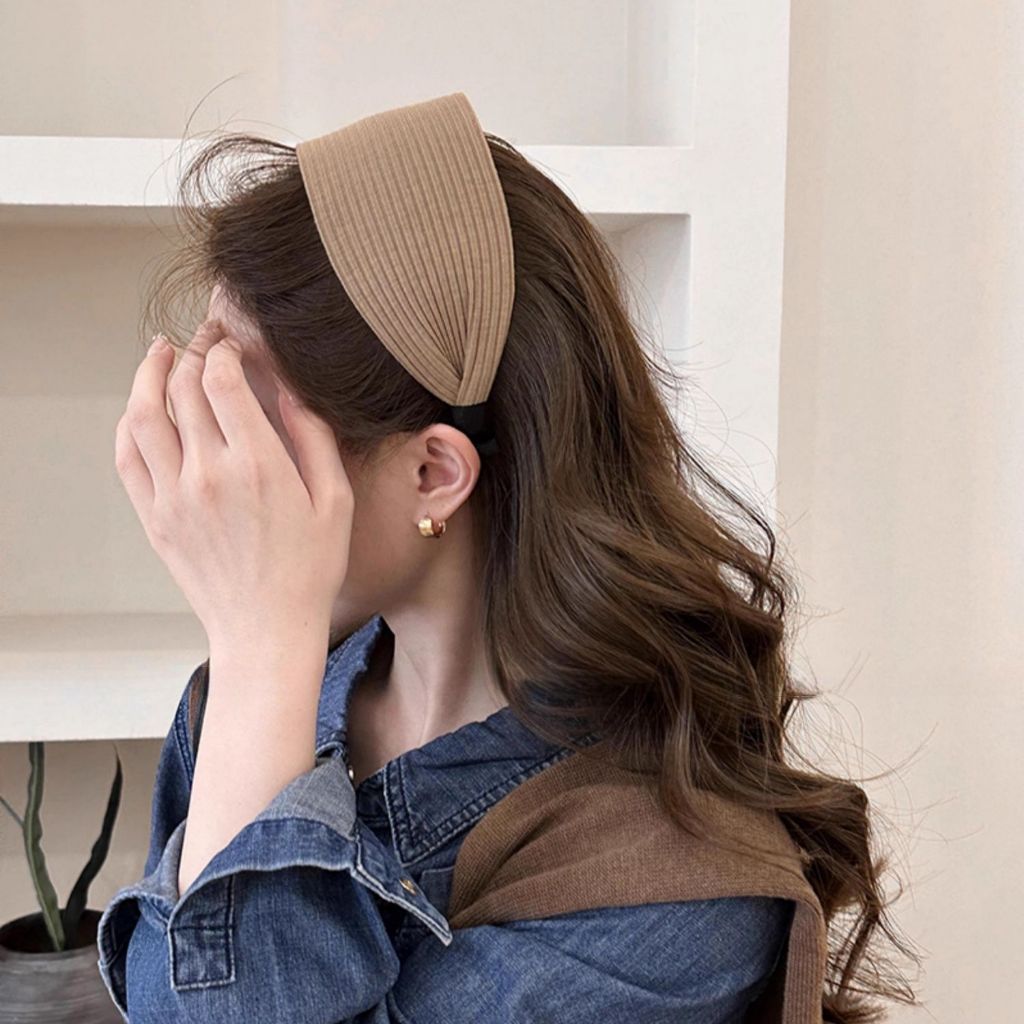 Jual Bando Bandana Lebar Jumbo Wanita Korean Headband Elastis Fashion ...