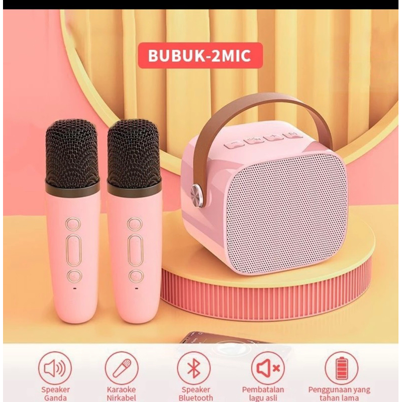 Jual MINI SPEAKER BLUETOOTH KARAOKE WITH 2 MICROPHONE PORTABLE ...