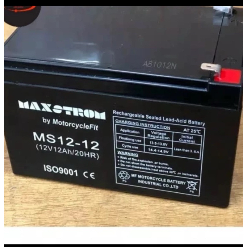 Jual Aki Kering Sepeda Listrik 12V 12Ah Maxstrom | Shopee Indonesia