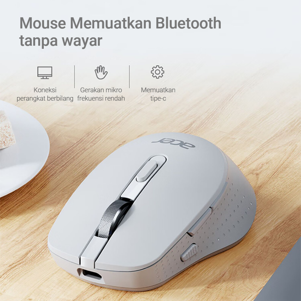 Jual Mouse Nirkabel Senyap Acer M155 2.4GHz Bluetooth Dua Mode ...