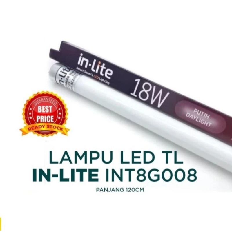 Jual In-Lite Lampu TL LED 18W Putih Kuning INT8G008 / Lampu TL T8 LED ...