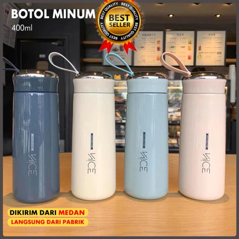 Jual SEVN ( BISA COD ) PROMO BOTOL TERMOS KACA NICE DAY 400 ML / BOTOL ...