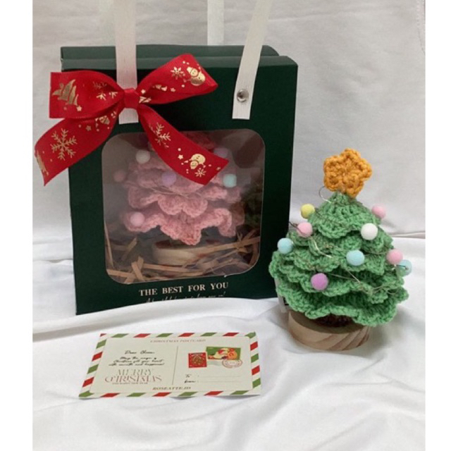 Jual Hampers Pohon Natal Rajut | Crochet Christmas Tree Hampers (Bisa ...