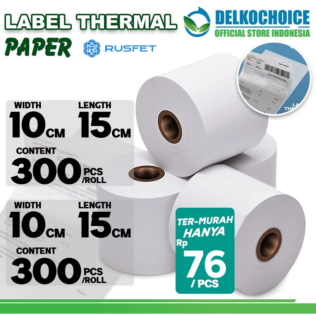 Jual Label Kertas Sticker Thermal Resi Paper Stiker Printer Barcode POS ...