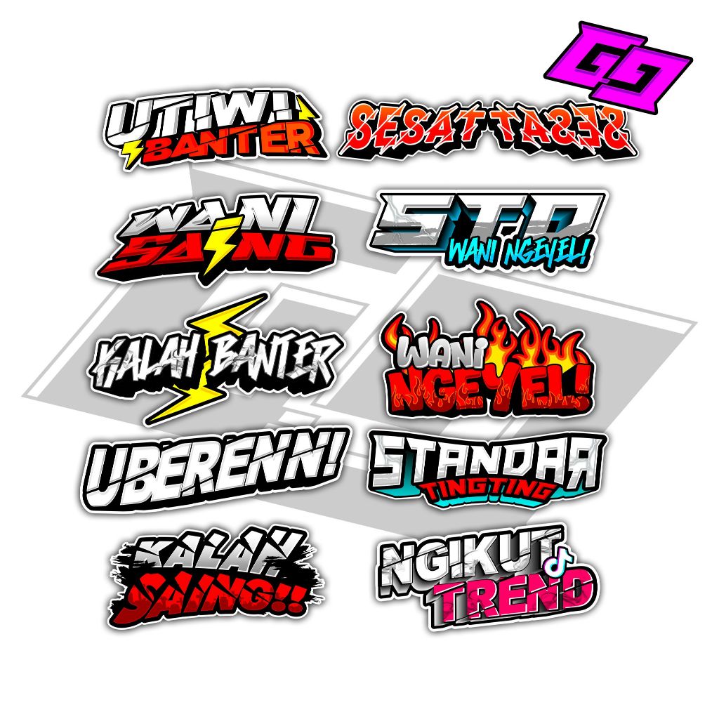 Jual STIKER PACK ISI 10PCS WANI SAING UBERENN STD STANDAR TINGTING ...