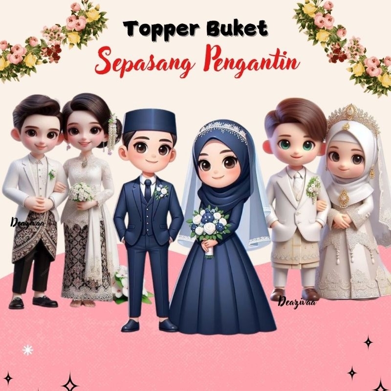 topper pengantin hijab