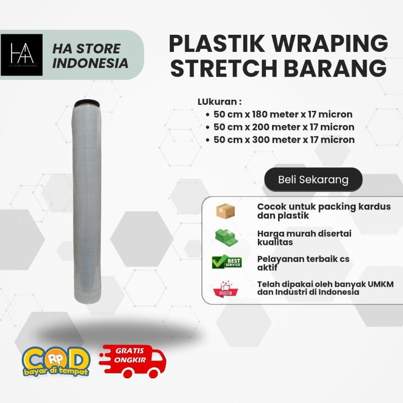 Jual (COD) Paket Hemat Stretch Film Plastik Wrapping Barang Ukuran 50cm ...