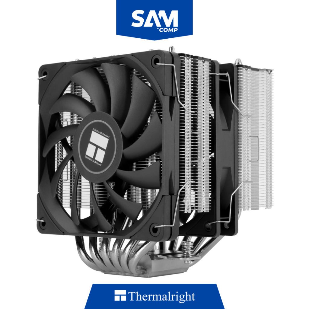 Thermalright Royal Knight 120 SE - Ventilador para CPU (6 tubos de calor, doble ventilador PWM de 12 cm, RAM sin obstrucción, para Intel LGA 1150/1151/1200/1700/1851; AM4/AM5, refrigeración de torre