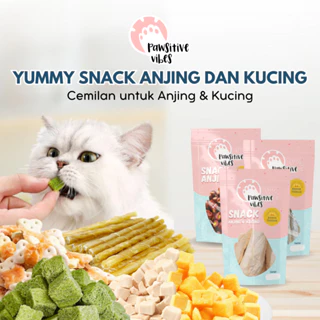 Pawsitive Vibes Snack Anjing Kucing - Freeze Dried Chicken Cubes - Biskuit Snack Hewan Peliharaan - Dog Treats Snack Pembersih Gigi Anjing