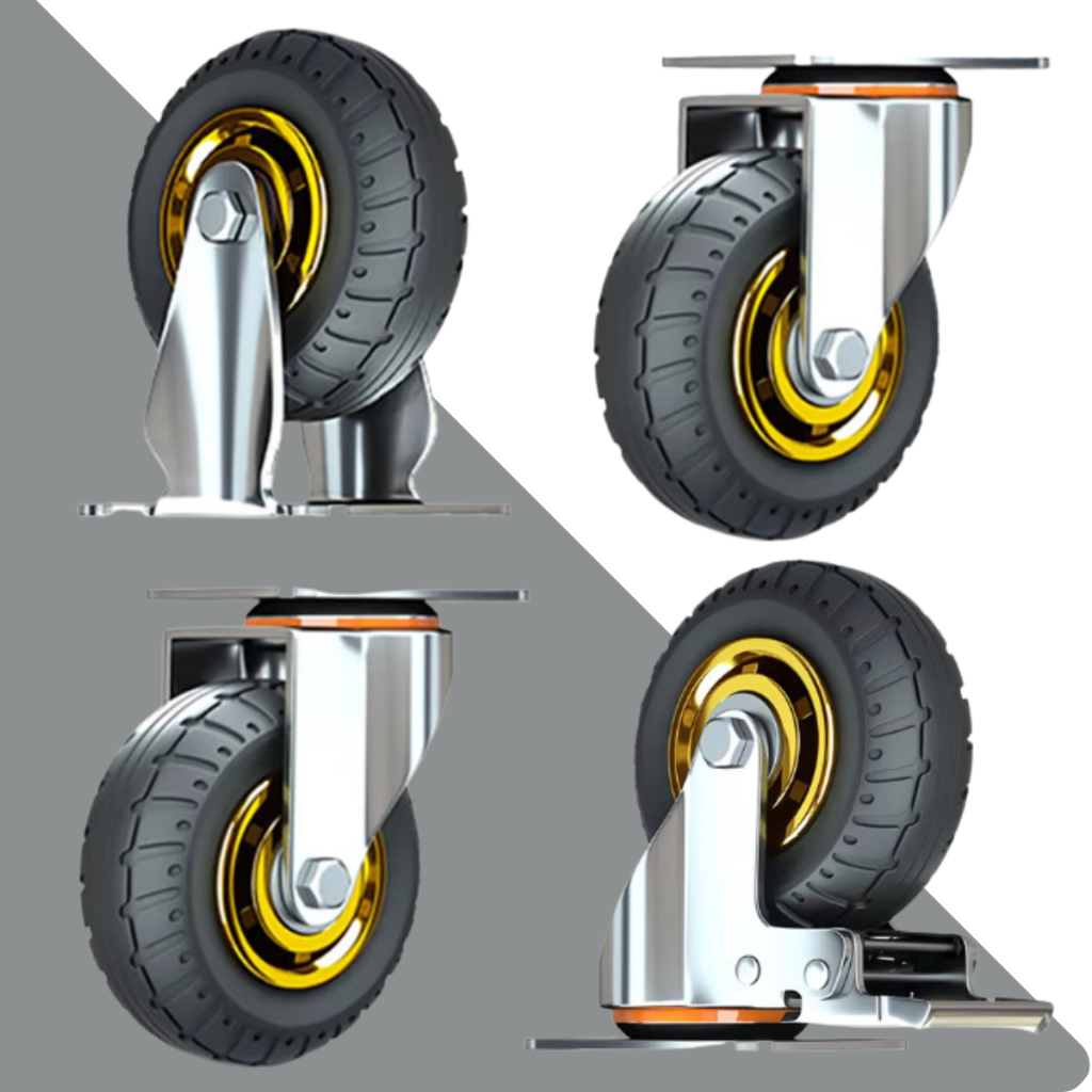 Jual RODA CASTER RUBBER HITAM NEW BAHAN TEBAL 3 VARIAN HEAVY DUTY 6INCH ...