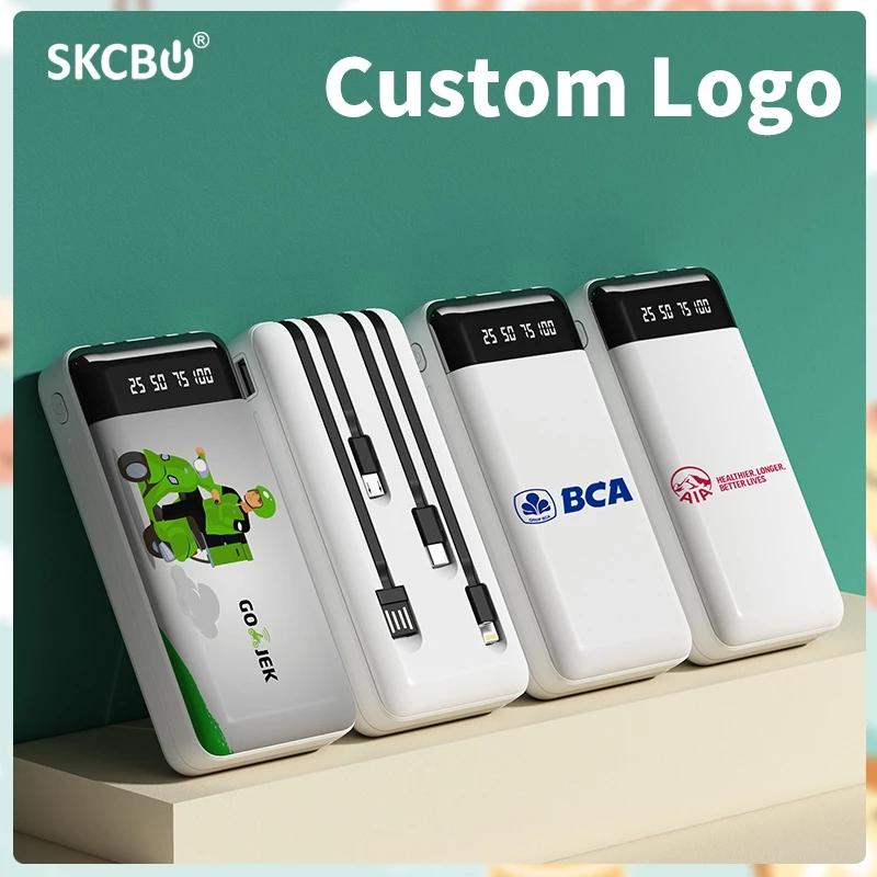 SKCBO - Custom Powerbank 20000 Mah 5in1 Fast Charging Kustom Power Bank Lightweight LED untuk iPhone dan Android