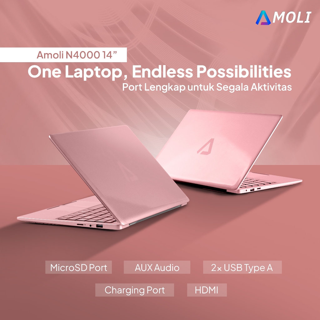 Jual AMOLI Laptop Baru Laptop Laptop 14 inch layar HD windows 11 Pink ...