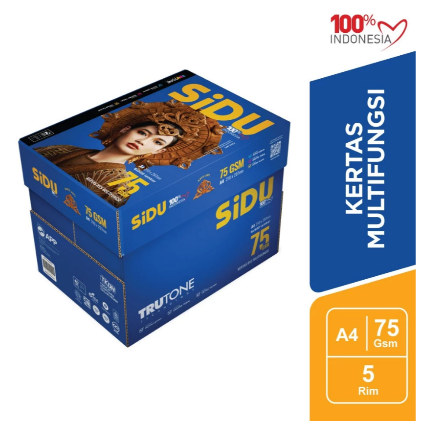 Jual Kertas HVS A4 75 Gram Sidu ( 5 RIM ) | Shopee Indonesia