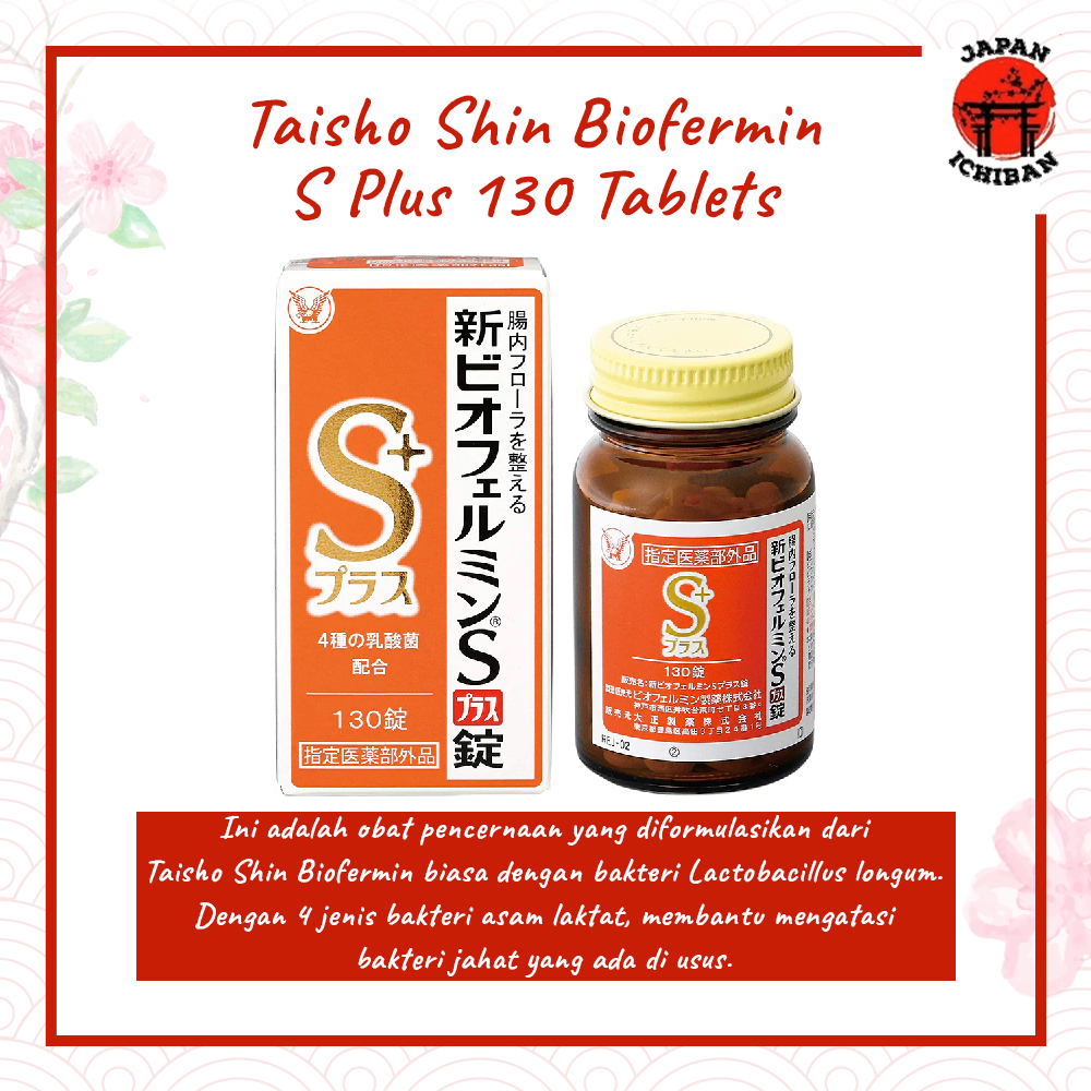 Jual Taisho Shin Biofermin S Plus 130 Tablets (Untuk Pencernaan ...