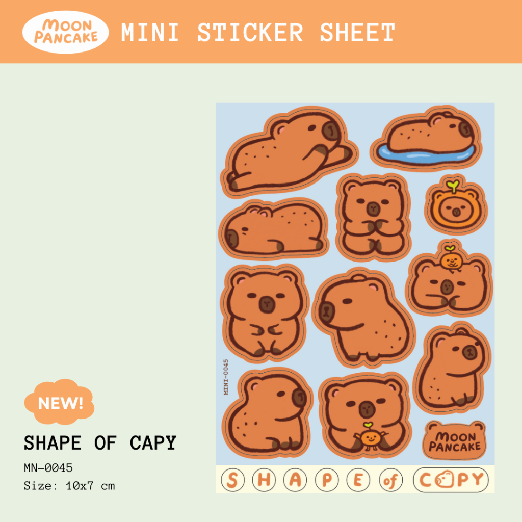 Jual Moon Pancake Mini Sticker - Shape of Capy | Shopee Indonesia