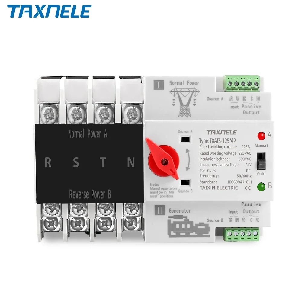 Jual ATS Dual Power Automatic Transfer 4P 125A Electrical Selector ...