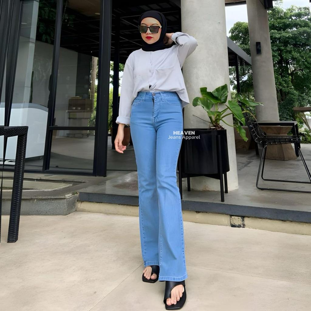 Jual Highwaist Jeans Cutbray Loose Wanita // Vol.2 Strechy AutoJenjang ...