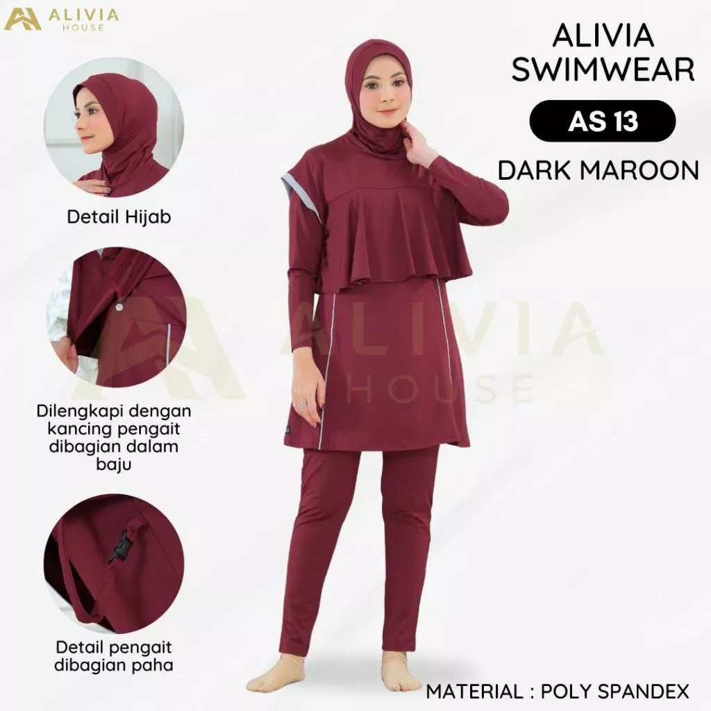 Baju Renang Muslimah Syari Alivia House untuk Dewasa dan Remaja Wanita Perempuan