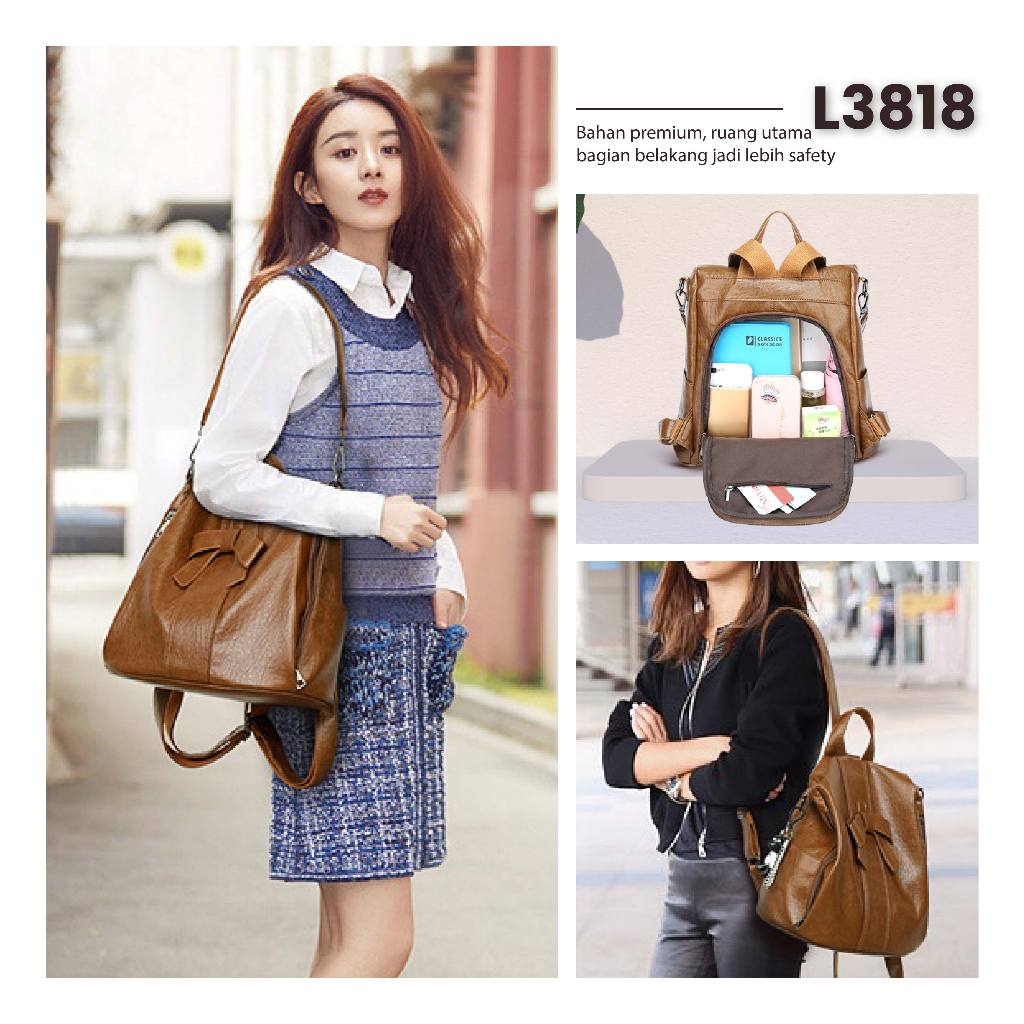 Jual [PROMO SPESIAL] ASTA Tas Ransel Gendong Coklat Kulit PU Sintetis ...