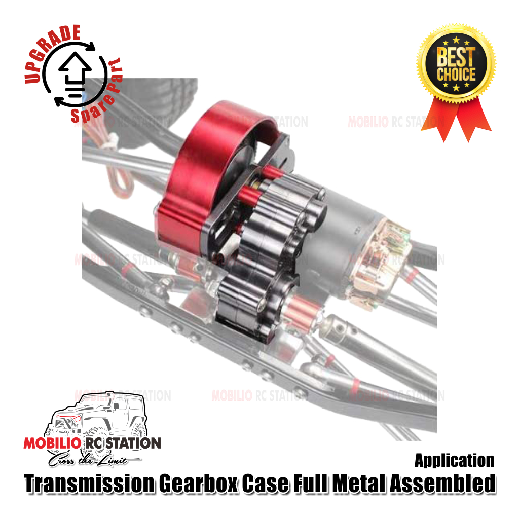 GXARTS Full Metal Transmission Gearbox With Steel Gears For Axial SCX10 1:10 RC Crawler Trucks