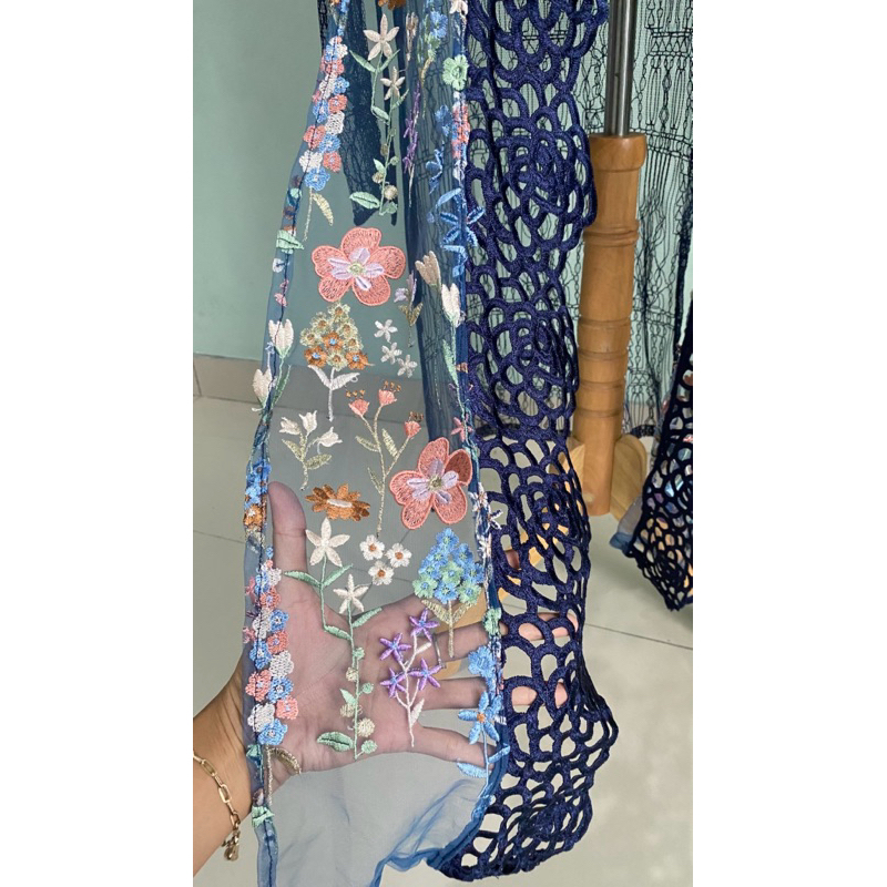 Jual SEVENBEE - Kinan Outer - Outer Panjang Kebaya Tile Brukat Bunga ...