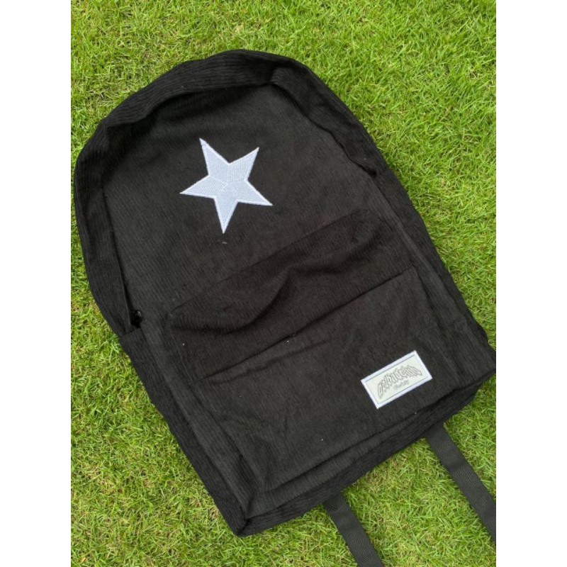 Jual backpack NBC Corduroy star hitam | Shopee Indonesia