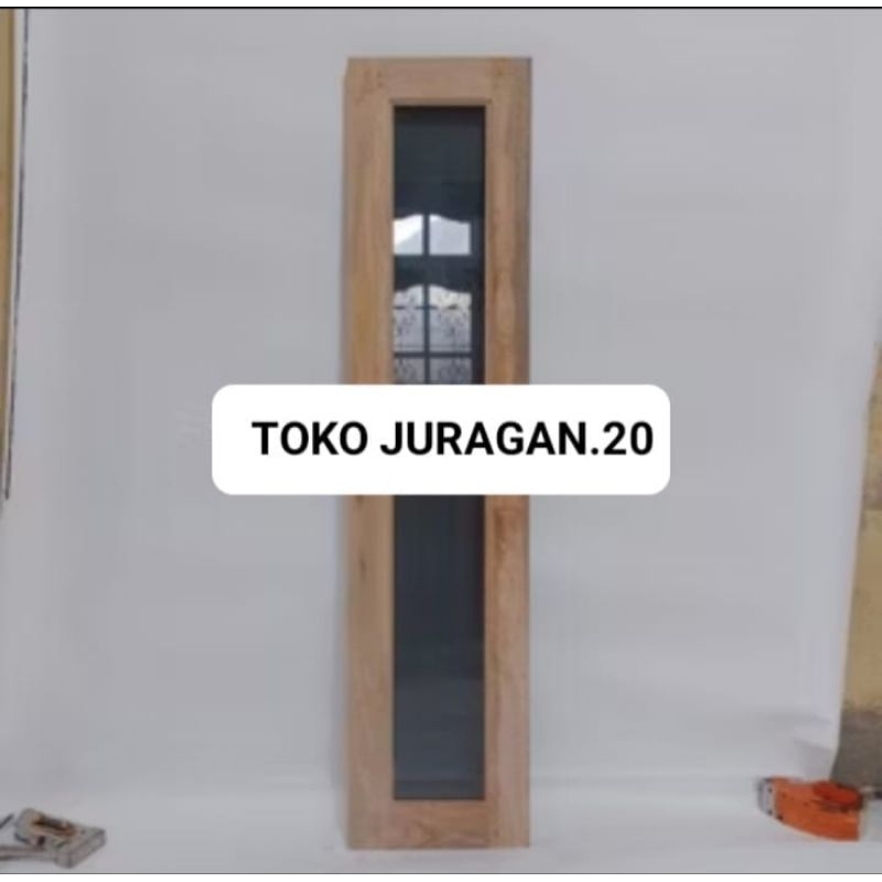 Jendela+Kusen Kayu Mahoni Jendela Depan Jendela Kamar 130×30cm