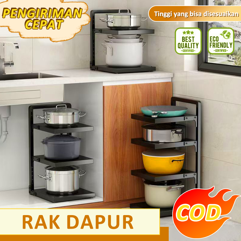 Jual Rak Panci Bawah Kolong Dapur Rak Panci Susun Rak Kolong Dapur Rak ...