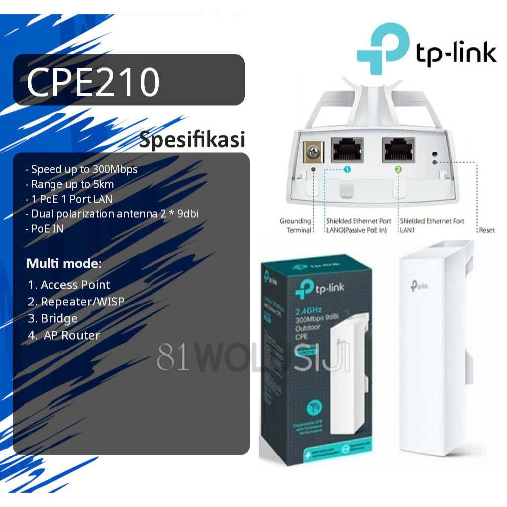 Jual TP-Link CPE210 Wireless Outdoor Antena 9dbi 2.4GHz 300Mbps ...
