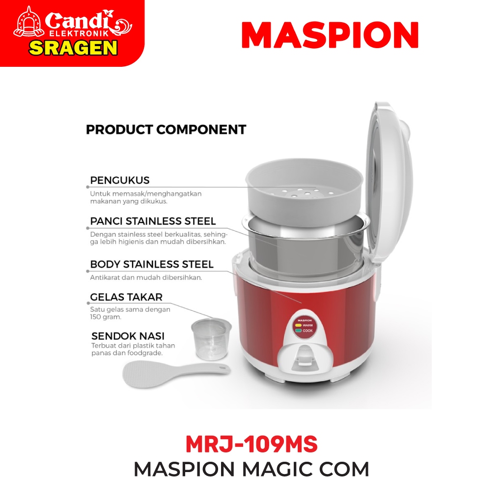 Jual MASPION Magic Com 1.2 Liter MRJ-109MS | Shopee Indonesia