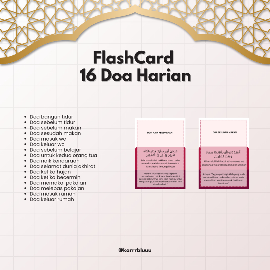 Jual Flashcard 16 Doa Harian | Metode Memudahkan anak mengahafal doa ...
