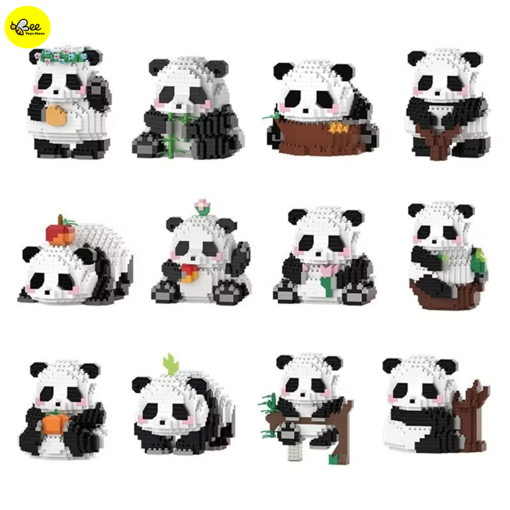 Jual BTS Mainan Bricks MINI Panda DIY Puzzle 3D Model, Building Blocks ...