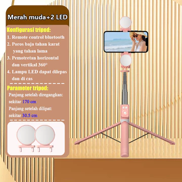 AKIMO 1.7M Selfie Stick Tripod Tongsis Dengan Monopod Dengan Wireless Remote Control Bluetooth