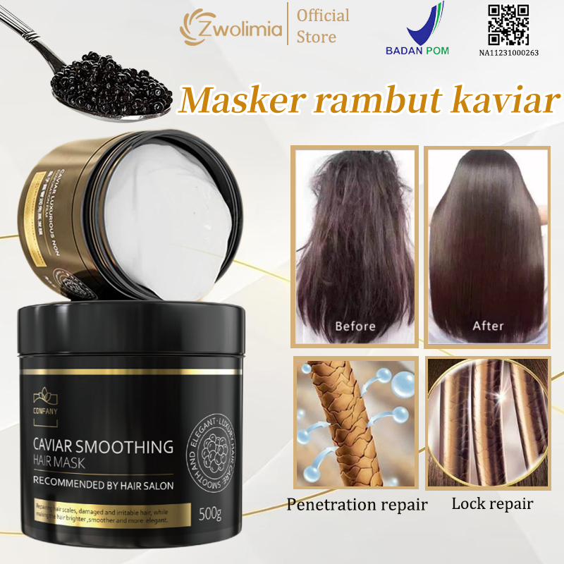 Jual Zwolimia Masker rambut Keratin Hair Mask Masker Rambut Kaviar Krim ...