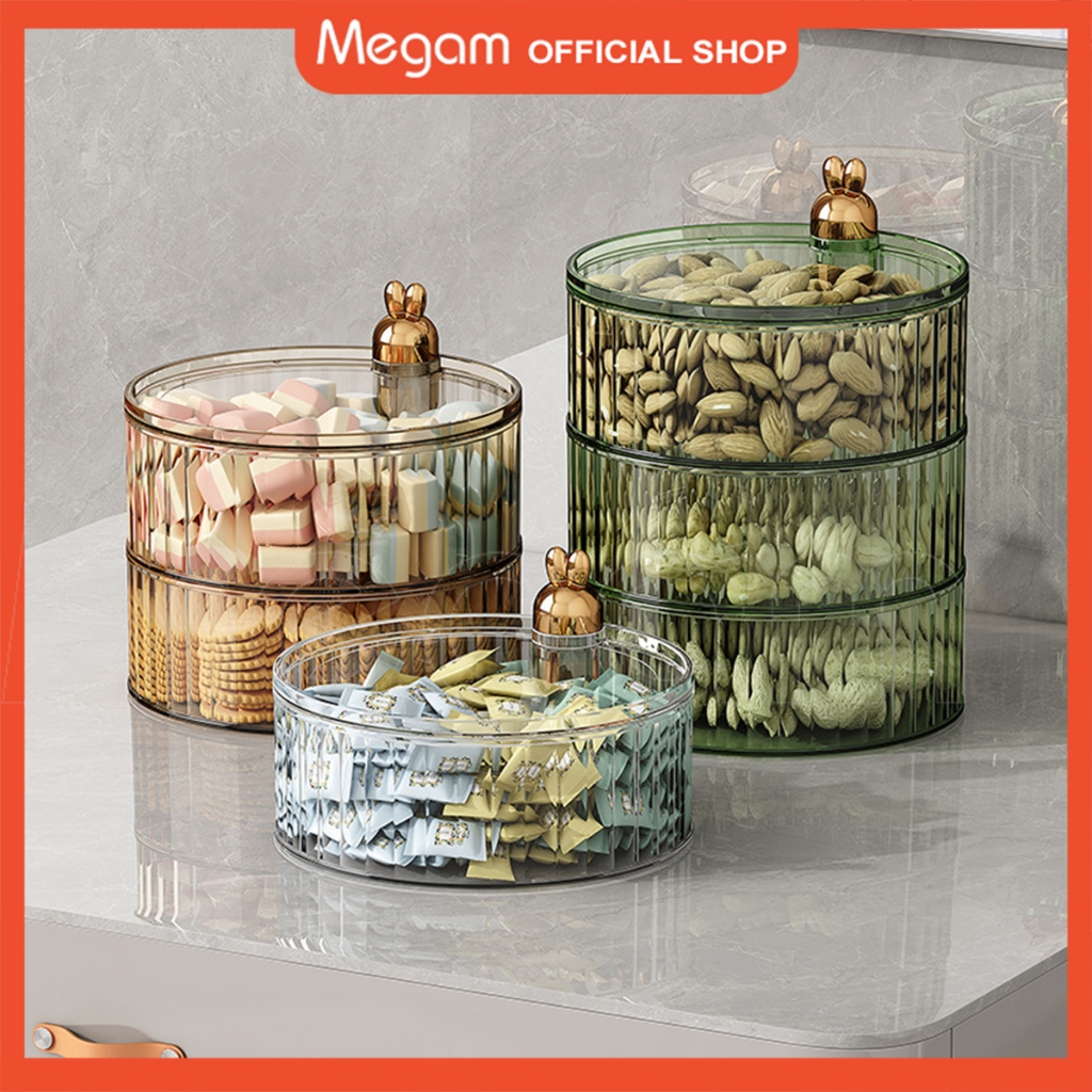 Jual Megam Toples Akrilik Putar Penyimpanan Permen/Cemilan Hari Raya ...