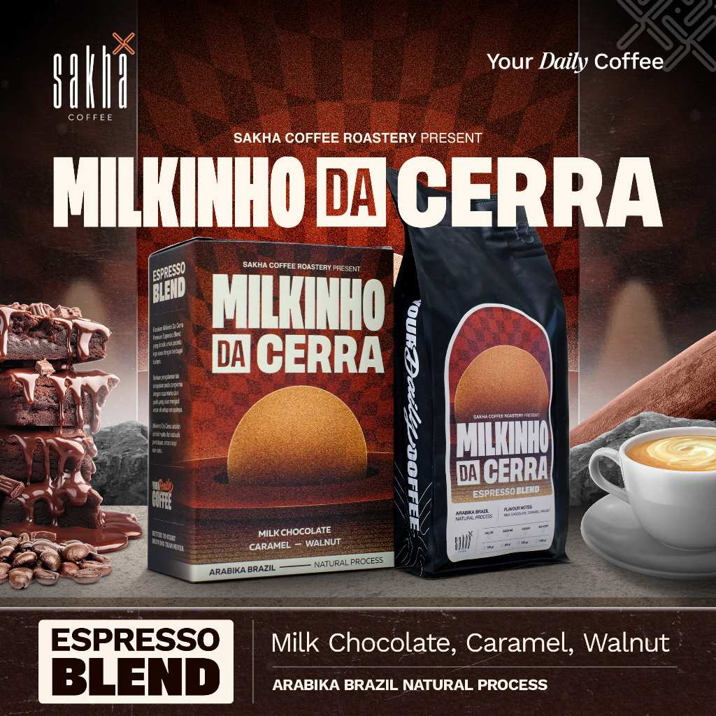 MILKINHO DA CERRA Kopi Espresso Full Arabica Biji Coffee Bubuk Murni by Sakha Coffee
