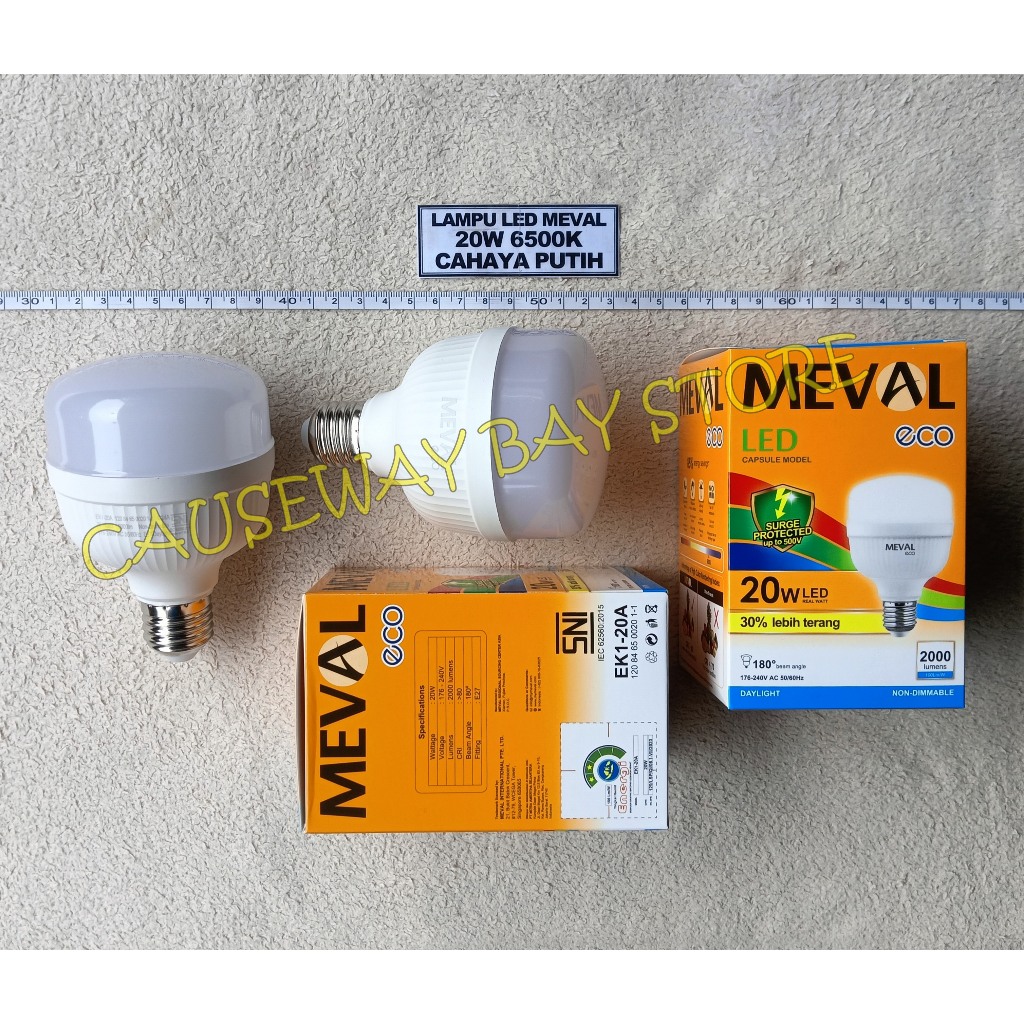 Jual LAMPU LED 20W (T-BULB) MEVAL CAHAYA PUTIH | Shopee Indonesia