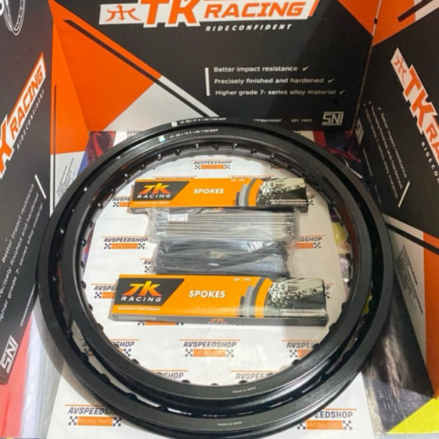Jual VELG TK BRIGHT SET 160 X 21 / 185 X 18 HOLE 36 WARNA HITAM + JARI ...