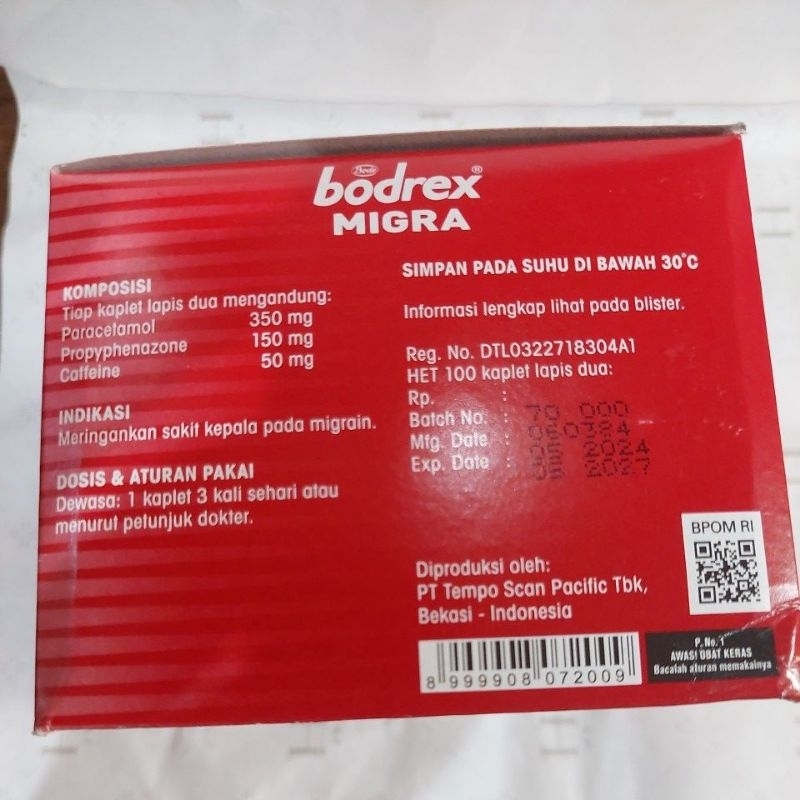 Jual Bodrex Migra PAK isi 25 lembar | Shopee Indonesia