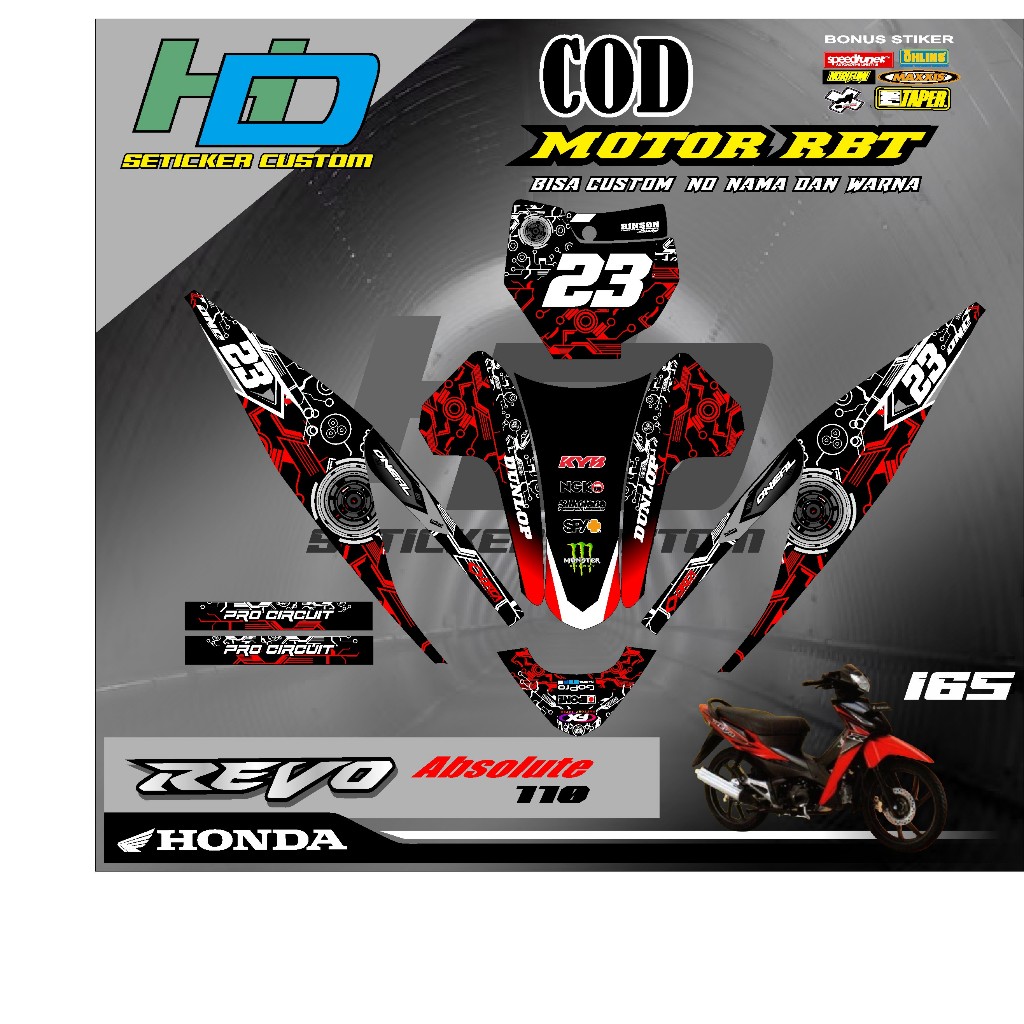 Jual Sticker Striping RBT MOTOR REVO ABSOLUTE 110 Motor Desain bebek ...