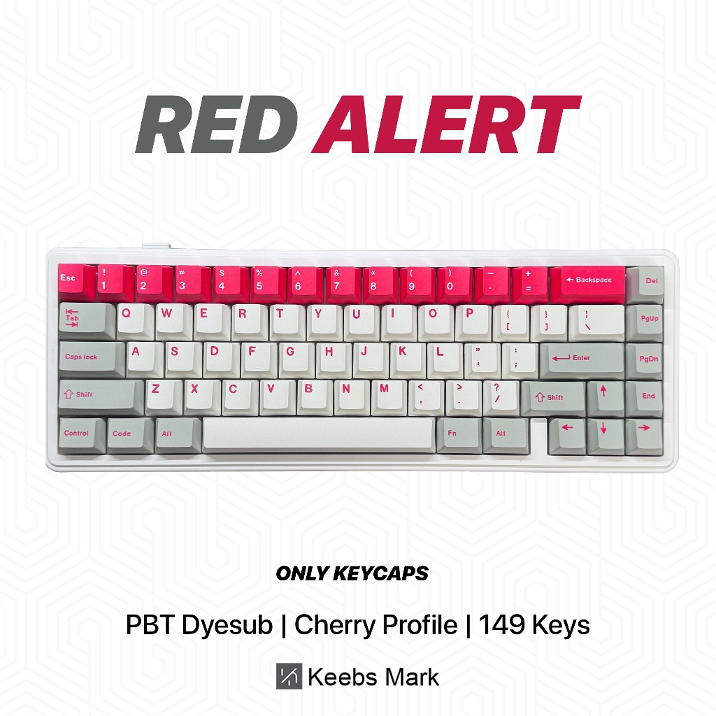 Jual Red Alert Keycaps PBT Dyesub 149 Keys Cherry Profile Keycaps ...