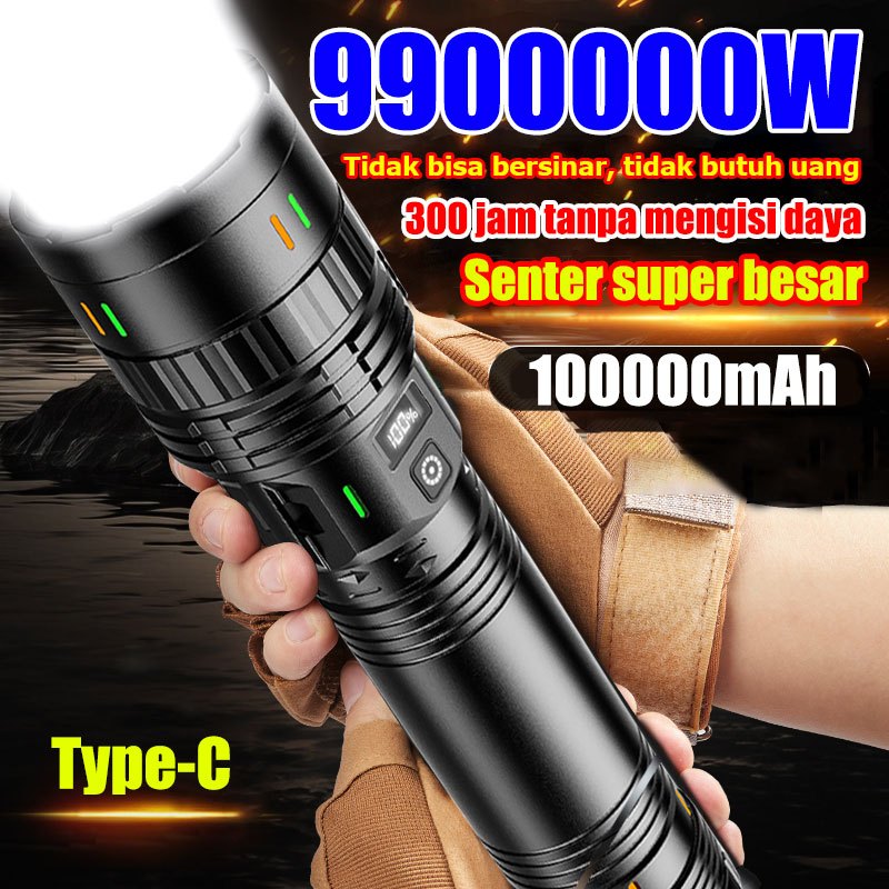 Jual 【Senter super besar】Menyala 10.000 meter senter LED super terang ...