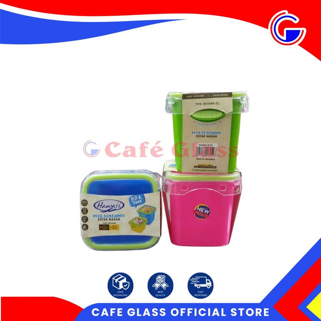 Tempat Makan Plastik / Lunch Box / Tempat Makan Novara L 500Ml Hw-8152