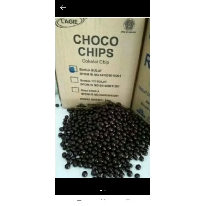 Jual Chocochip / Coklat Chip Lagie Bulat dan 1/2 bulat ( gepeng) eceran ...