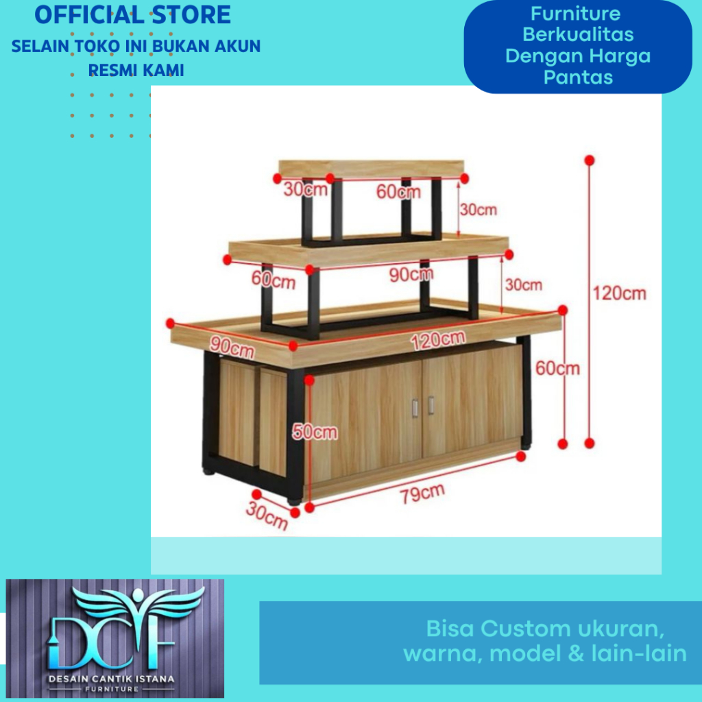 Jual Rak Model Tingkat Display Toko 4 Pintu Buka Tutup | Shopee Indonesia